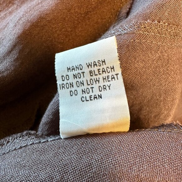 Habitat Womens Brown Rayon/Nylon Blend 3/4 Sleeve Button-Down Shirt Size S - Picture 7 of 7